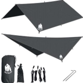 Plandeka tarp płachta biwakowa namiot na hamak osłona przeciwdeszczowa 300cm szary