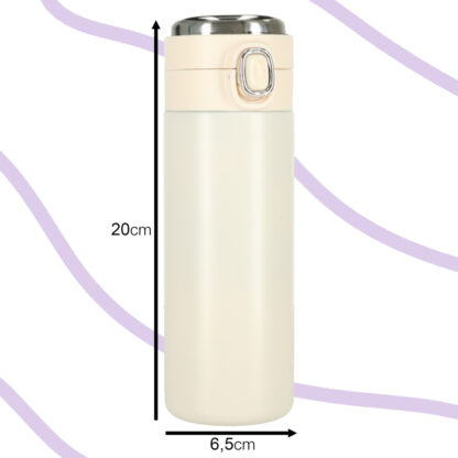Kubek termiczny z ustnikiem termos LED 420ml beżowy - obrazek 4