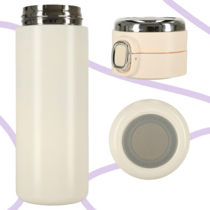 Kubek termiczny z ustnikiem termos LED 420ml beżowy - obrazek 5