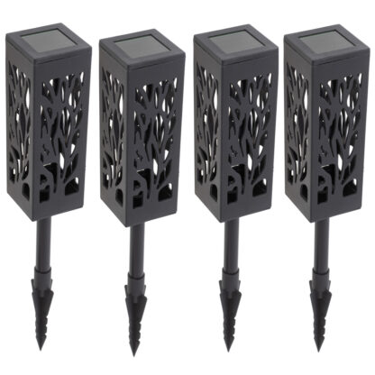 Lampy lampiony solarne stojące dekoracyjne 4 sztuki - obrazek 3