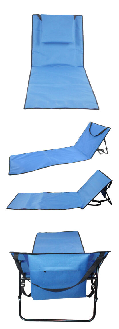 Mata plażowa leżak z oparciem składany 150x50x48cm - obrazek 4