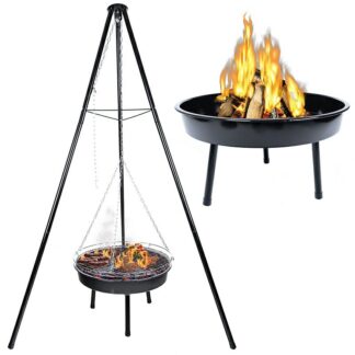 GQ8 GRILL OGRODOWY OGNISKOWY TRÓJNÓG + PALENISKO