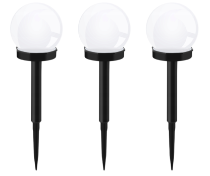Lampa solarna kula 3szt.zestaw ciepłe
