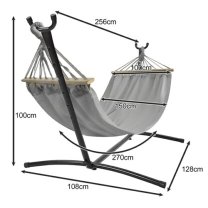 Hamak ogrodowy 200x150cm Gardlov ze stelażem - obrazek 4