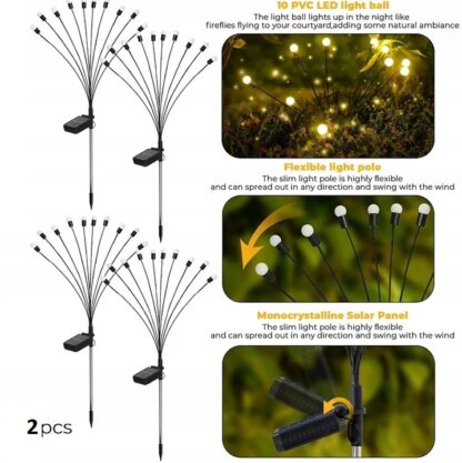 Lampa solarna kulki 10szt. zestaw 2szt - obrazek 3