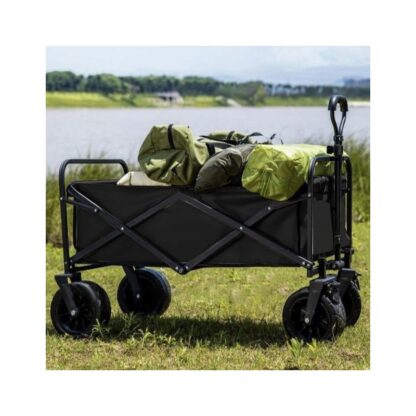 Wózek transportowy składany, metalowy, przyczepka ogrodowa 72x47x68-87cm AR07CZ - obrazek 2