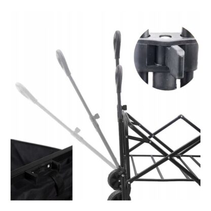 Wózek transportowy składany, metalowy, przyczepka ogrodowa 72x47x68-87cm AR07CZ - obrazek 7