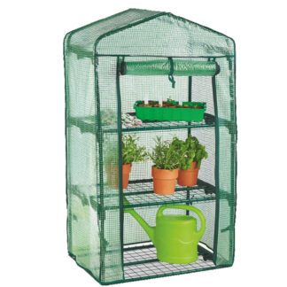 KX3842 Szklarnia balkonowa ogrodowa warzywniak z trzema półkami na kwiaty 69 x 49 x 125 cm