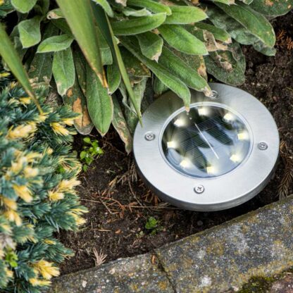 KX4964_1 Lampy ogrodowe solarne najazdowe gruntowe 8LED 4szt. zimny biały - obrazek 7
