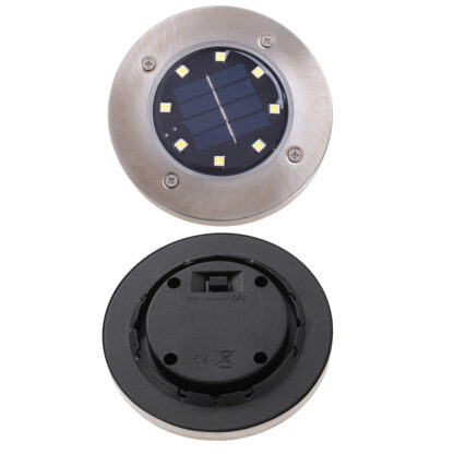 KX4964 Lampy solarne gruntowe najazdowe ogrodowe  8LED 4szt. ciepły biały - obrazek 5