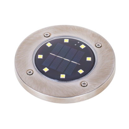 KX4964 Lampy solarne gruntowe najazdowe ogrodowe  8LED 4szt. ciepły biały - obrazek 6