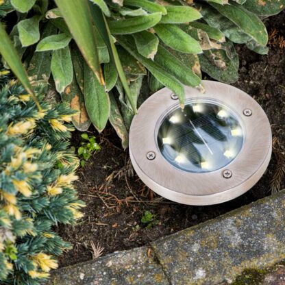 KX4964 Lampy solarne gruntowe najazdowe ogrodowe  8LED 4szt. ciepły biały - obrazek 7