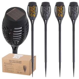 KX4966 Lampy solarne ogrodowe pochodnie 12LED 4szt.