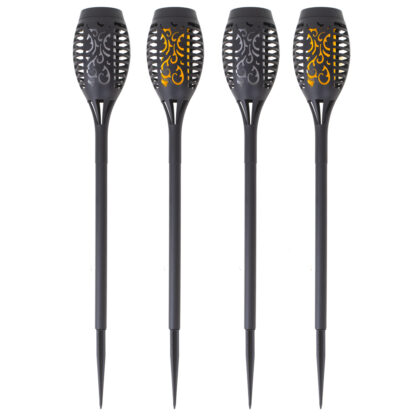 KX4966 Lampy solarne ogrodowe pochodnie 12LED 4szt. - obrazek 3