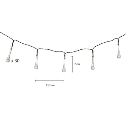KX4967 Lampki solarne ogrodowe sople 6,5m 30LED ciepły biały - obrazek 4