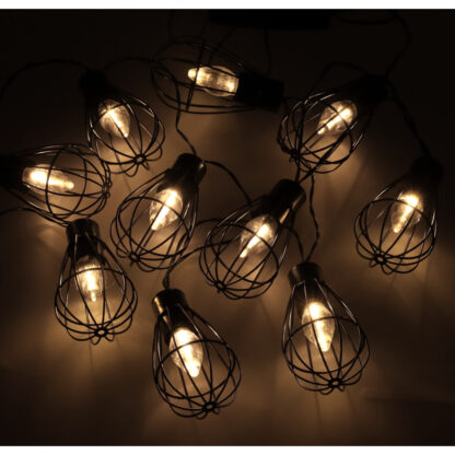 KX4971 Lampki ogrodowe solarne żarówki girlanda loft 10LED - obrazek 4