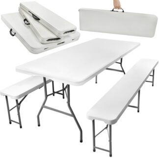 ND12_11960 Stół ogrodowy składany 180cm + 2 ławki 5902367978020