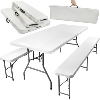 ND12_11960 Stół ogrodowy składany 180cm + 2 ławki 5902367978020 - obrazek 2