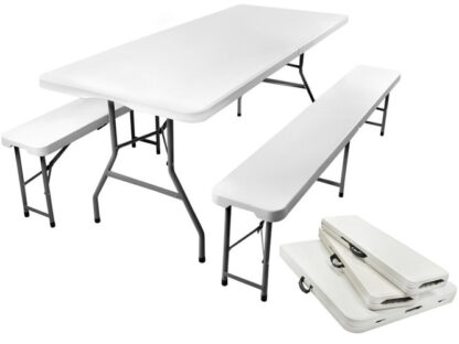 ND12_11960 Stół ogrodowy składany 180cm + 2 ławki 5902367978020 - obrazek 3