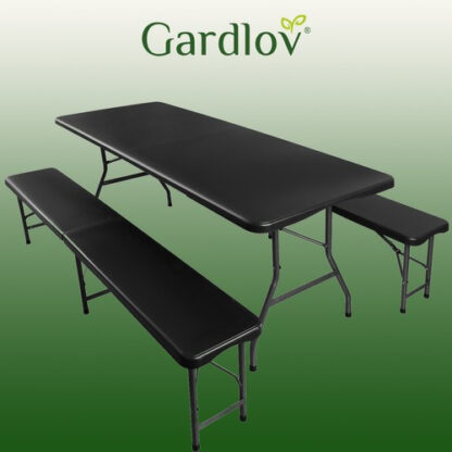 ND12_15910 Stół ogrodowy składany 180cm + 2 ławki- czarny 5900779940239 - obrazek 9