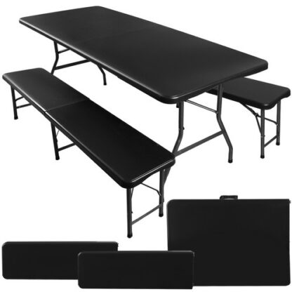 ND12_15910 Stół ogrodowy składany 180cm + 2 ławki- czarny 5900779940239 - obrazek 10