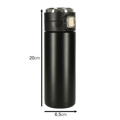 Kubek bidon termiczny z ustnikiem termos LED 420ml czarny - obrazek 3