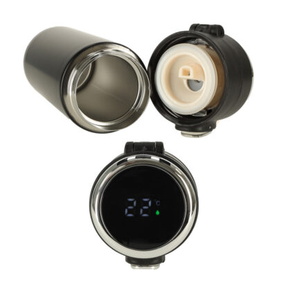 Kubek bidon termiczny z ustnikiem termos LED 420ml czarny - obrazek 6