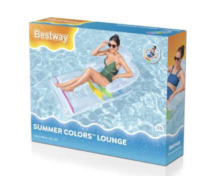 Dmuchany składany materac plażowy z oparciem i podłokietnikami Przezroczysty 1.65m Bestway - obrazek 9