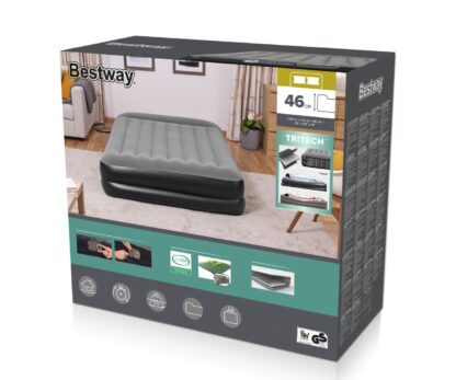 Materac dmuchany turystyczny z wbudowaną pompą powietrza Tritech Queen  2.03m x 1.52m - obrazek 11