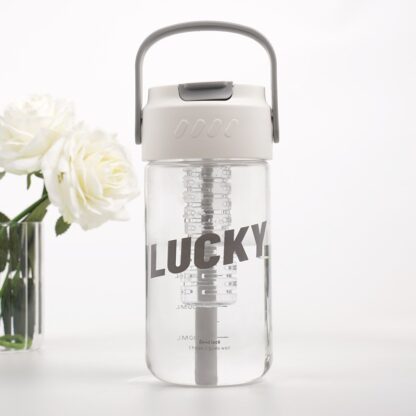 Butelka, bidon na wodę z koszyczkiem i słomką 800 ML Lucky BD36 - obrazek 2