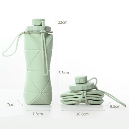 BUTELKA NA WODĘ BIDON mały składany silikonowy 600ml BD11SZ - obrazek 8