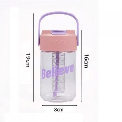 Butelka na wodę z koszyczkiem i słomką 600 ML Fortune BD22 - obrazek 7