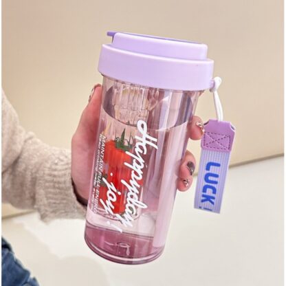 Butelka na wodę z koszyczkiem i słomką 600 ML Simple BD32FIO - obrazek 2