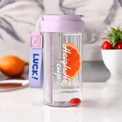 Butelka na wodę z koszyczkiem i słomką 600 ML Simple BD32FIO - obrazek 3