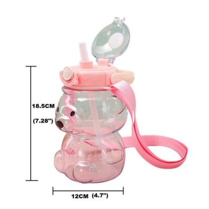 Butelka na wodę z uchwytem SWEET BEAR PINK 1000 ML BD27 - obrazek 7