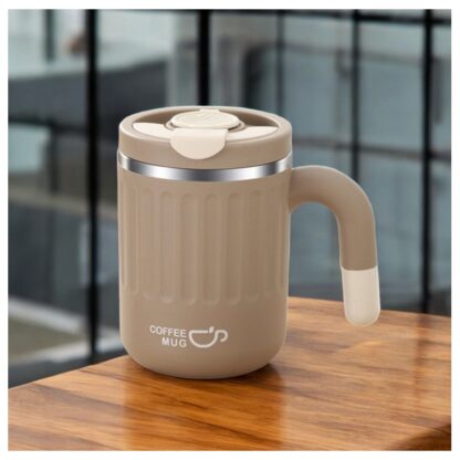 DUŻY POJEMNY KUBEK TERMICZNY ze słomką 480 ml TERMOS zamykany COFFE - obrazek 2