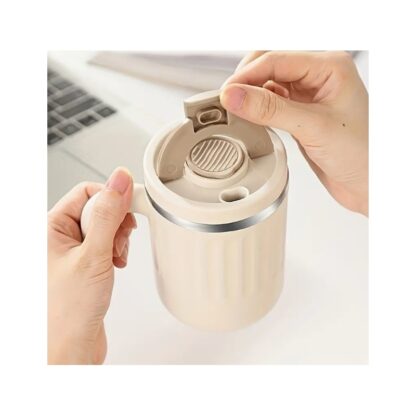 DUŻY POJEMNY KUBEK TERMICZNY ze słomką 480 ml TERMOS zamykany COFFE - obrazek 6
