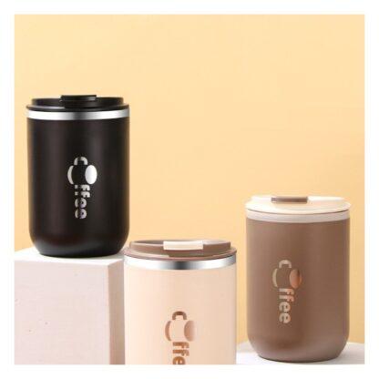 DUŻY POJEMNY KUBEK TERMICZNY ze słomką 500 ml TERMOS zamykany COFFE - obrazek 6