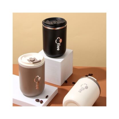 DUŻY POJEMNY KUBEK TERMICZNY ze słomką 500 ml TERMOS zamykany COFFE - obrazek 6