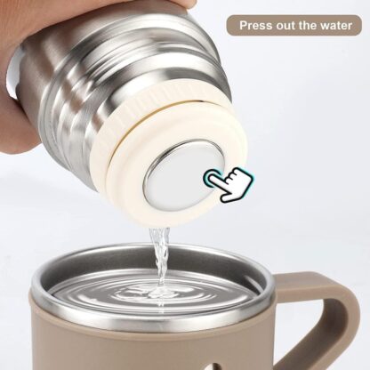 ZESTAW TERMOS Z 3 KUBKAMI zapakowany na prezent, 500Ml beżowy - obrazek 8