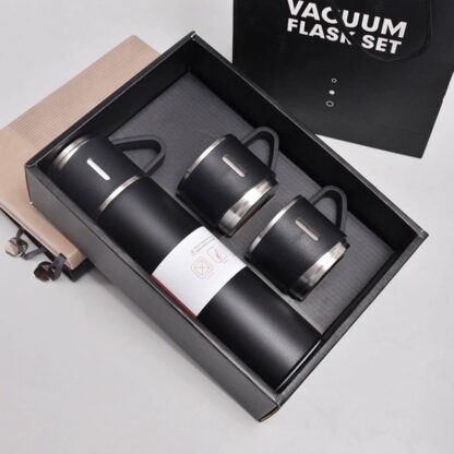 ZESTAW TERMOS Z 3 KUBKAMI zapakowany na prezent, 500Ml czarny - obrazek 6