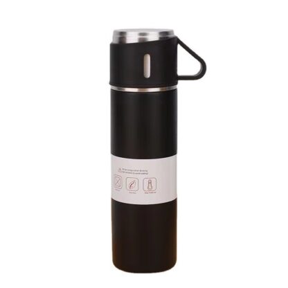 ZESTAW TERMOS Z 3 KUBKAMI zapakowany na prezent, 500Ml czarny - obrazek 8
