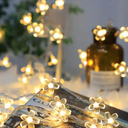 Girlanda solarna ogrodowa, Kwiatki 20 LED - obrazek 5