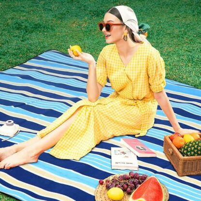 Termiczny Koc Plażowy Piknikowy z Izolacją i Wodoodporną Powłoką 200x150 - obrazek 7