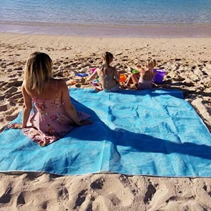 Mata plażowa XXL 200x150 cm - Koc piknikowy SAND FREE z zaczepami - obrazek 13