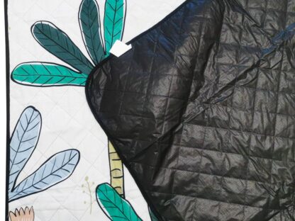 Koc piknikowy mata plażowa wodoodporna z izolacją składana na biwak palmy 150 x 200 cm - obrazek 4