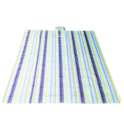 Mata plażowa wodoodporna koc piknikowy plażowy składany torba XXL 200x200cm niebieska - obrazek 3