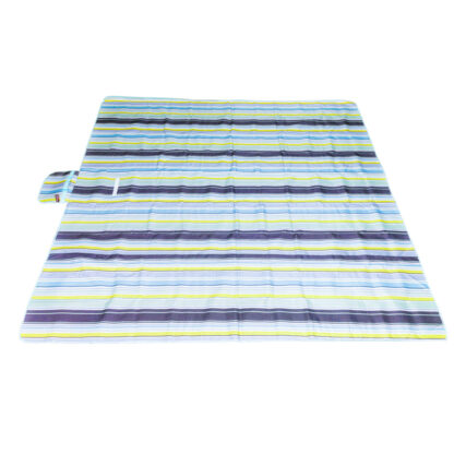 Mata plażowa wodoodporna koc piknikowy plażowy składany torba XXL 200x200cm niebieska - obrazek 6