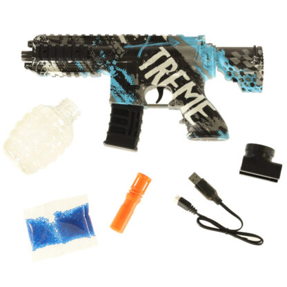 Pistolet na kulki żelowe wodne karabin niebieski zasilanie bateryjne USB 550szt. 7-8mm - obrazek 2
