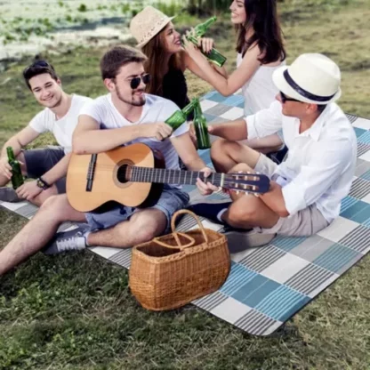 Mata Plażowa Wodoodporna Koc Piknikowy z Izolacją 200X200 cm kwadratowy XXL - obrazek 6